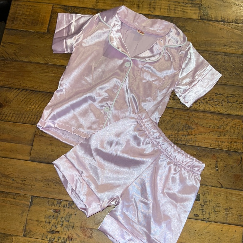 Silk short sleeve with shorts pajama set